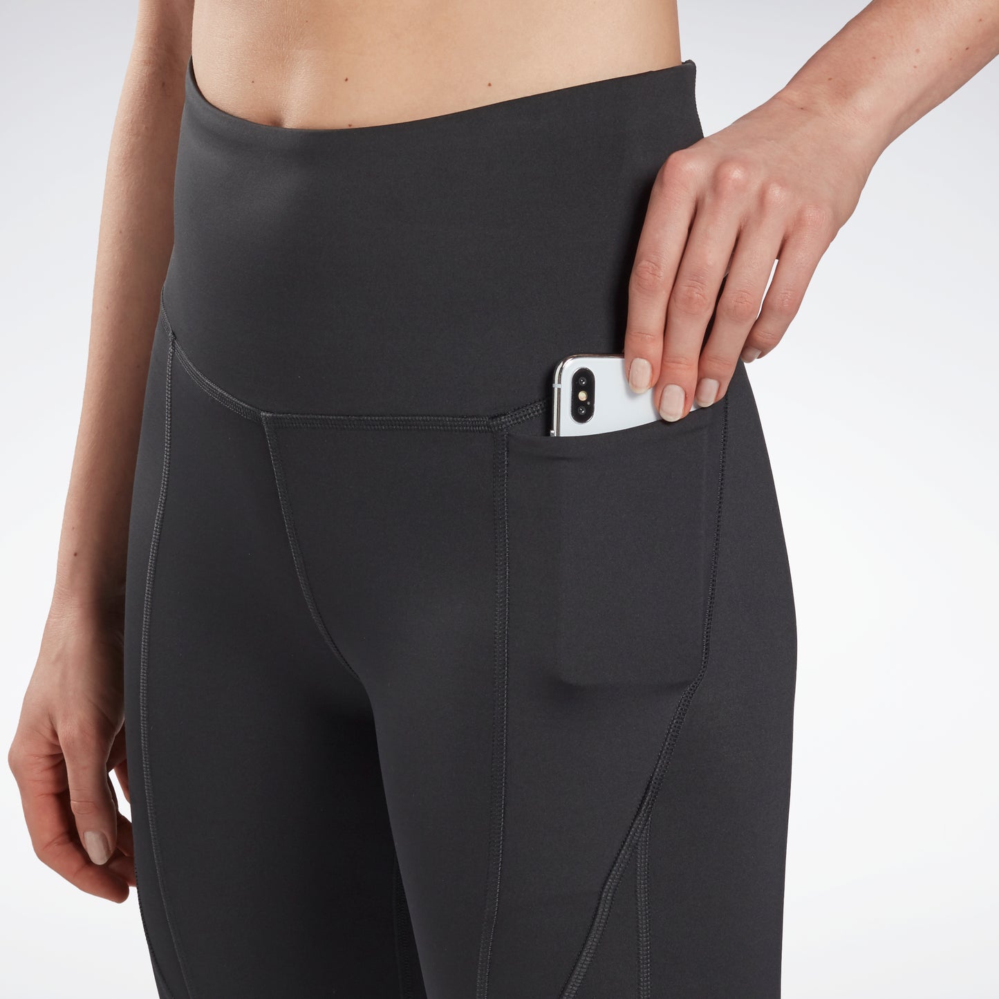 Women's Active Buttery-Soft Capri Workout Leggings. • 5 high rise  waistband lies flat against your skin • Ultra buttery soft fabrication •  Squat Proof • Interior waistband pocket can hold keys, cards