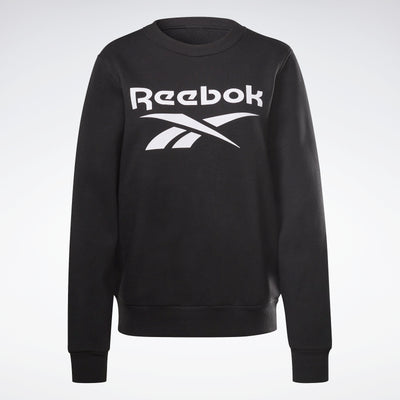 Reebok Apparel Women Reebok Identity Logo Fleece Crew Sweatshirt Black