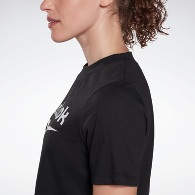 Reebok Apparel Women Reebok Identity Cropped T-Shirt Noir