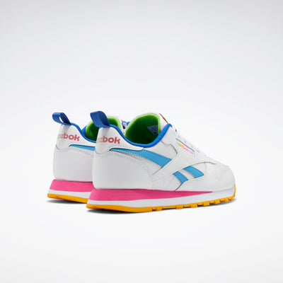Reebok Footwear Kids Classic Leather Equal Fit Shoes Junior Ftwr White/Always Blue/Vector