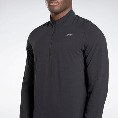 Reebok Apparel Men Performance Quarter-Zip Sweatshirt Black