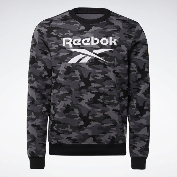 reebok black crew-neck pullover sweatshirt