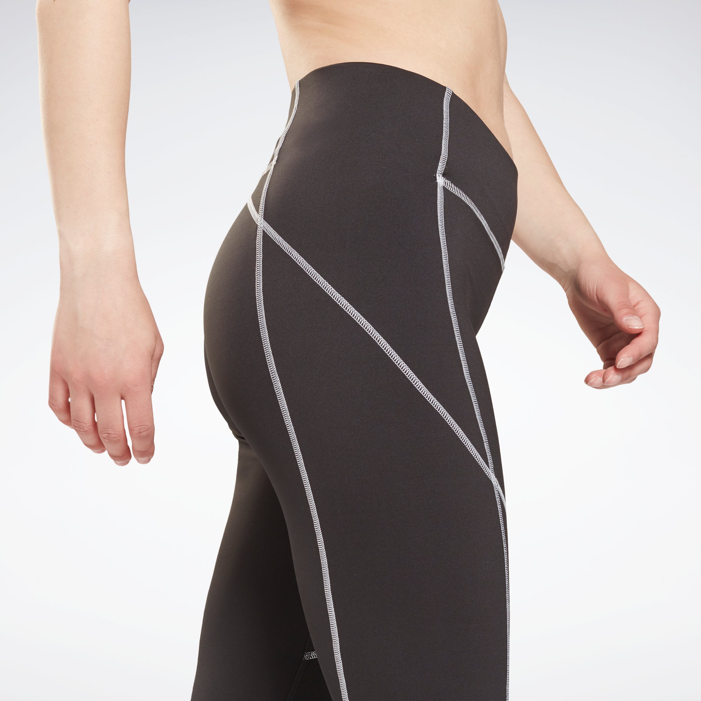 Reebok training logo leggings in black and white online