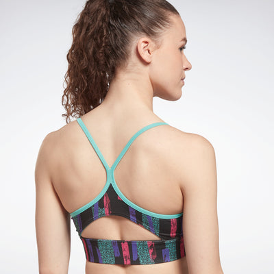 Printed Crossover Sports Bra in Multicoloured - Tory Sport