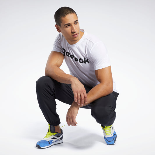 Reebok Apparel Men Graphic Series Linear Logo Tee White