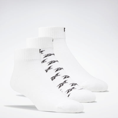 Reebok Apparel Men Classics Ankle Socks 3 Pairs White