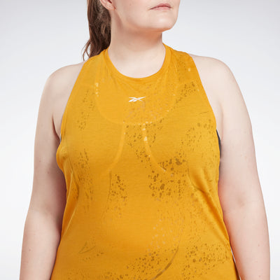 Reebok Apparel Women Burnout Tank Top (Plus Size) Bright Ochre
