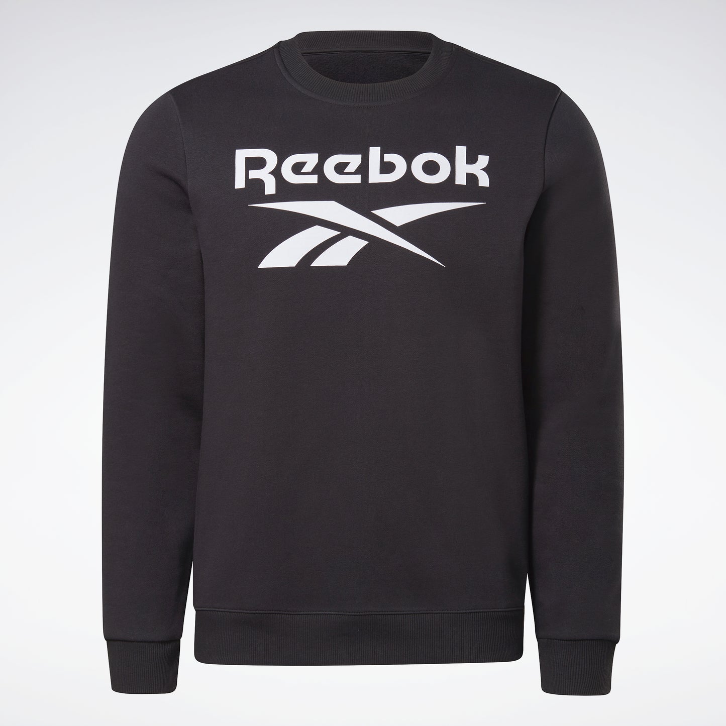 Reebok Apparel Men Reebok Identity Fleece Crew Sweatshirt Black/White
