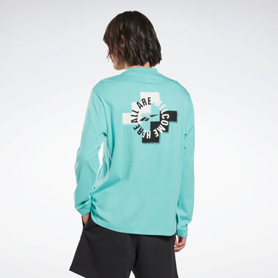 Reebok Apparel Men Myt Long-Sleeve Top Graphic T-Long-Sleeve Top Semi Classic Teal