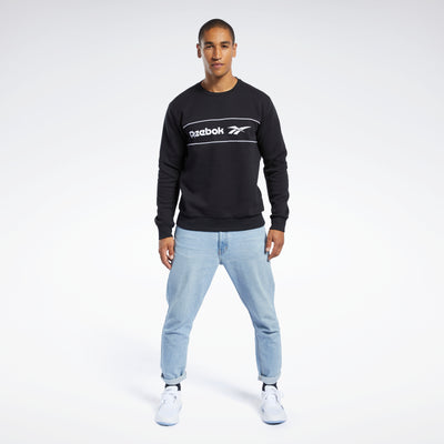 Reebok Apparel Men Classics Linear Crew Sweatshirt Black – Reebok