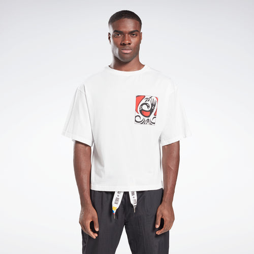 Reebok Apparel Men Reebok By Pyer Moss Short Sleeve Sankofa T-Shirt White