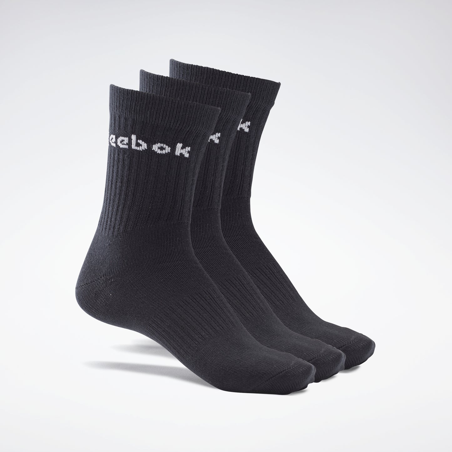 Reebok Apparel Men Active Core Crew Socks 3 Pairs Black