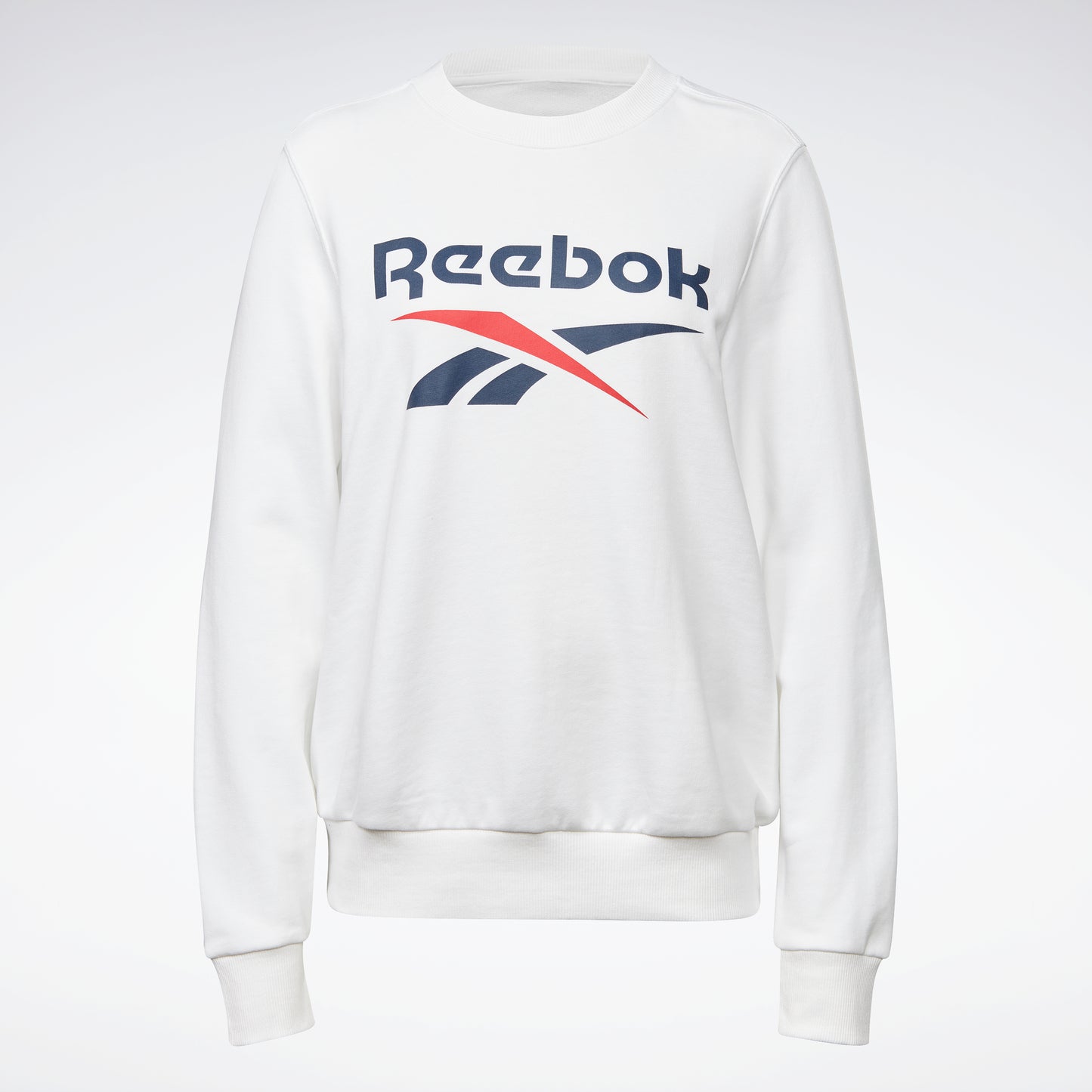 Reebok Apparel Women Reebok Identity Logo French Terry Crew Sweatshirt White