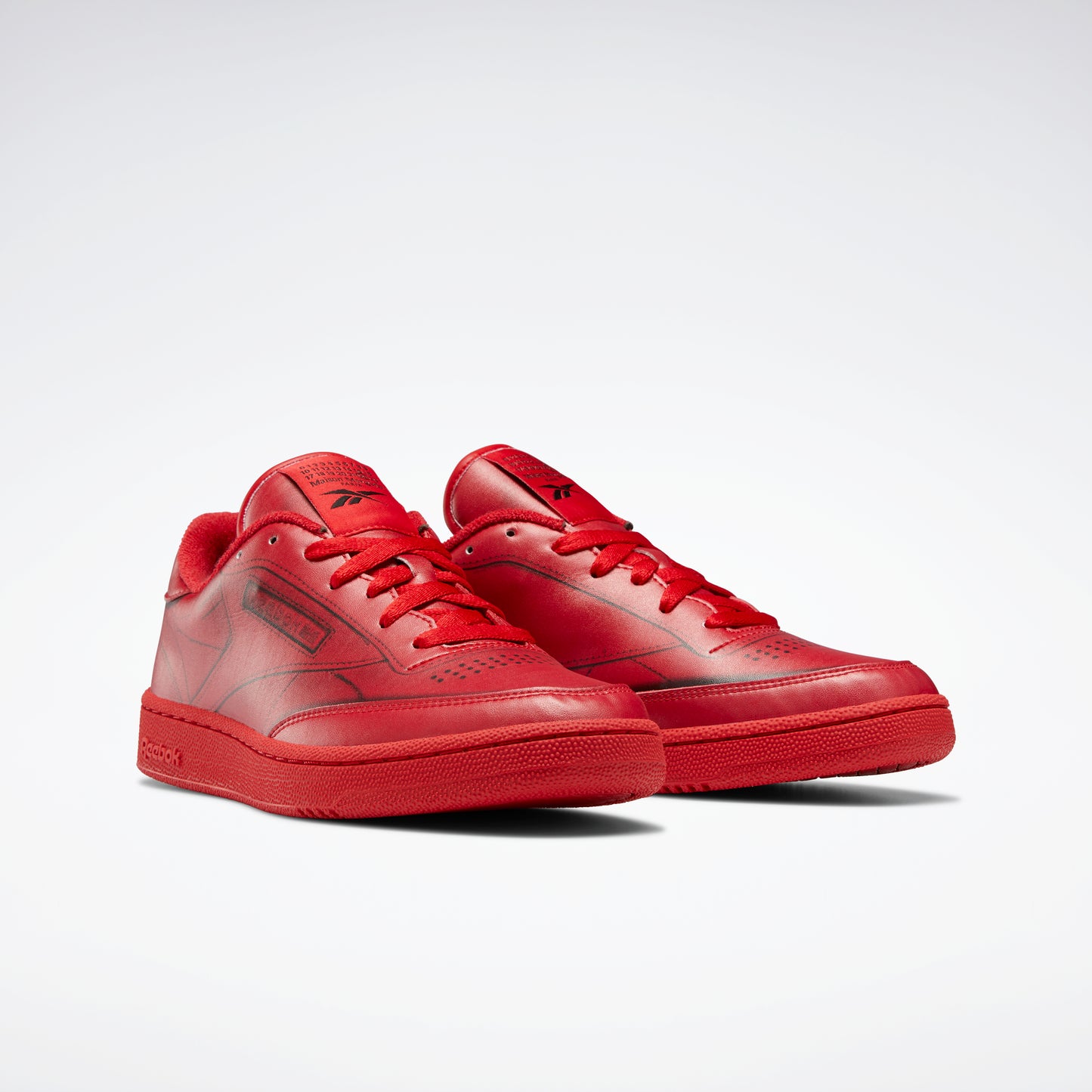 Reebok x Maison Margiela Club C Tromp L'Oeil Red Sneaker 7.5W