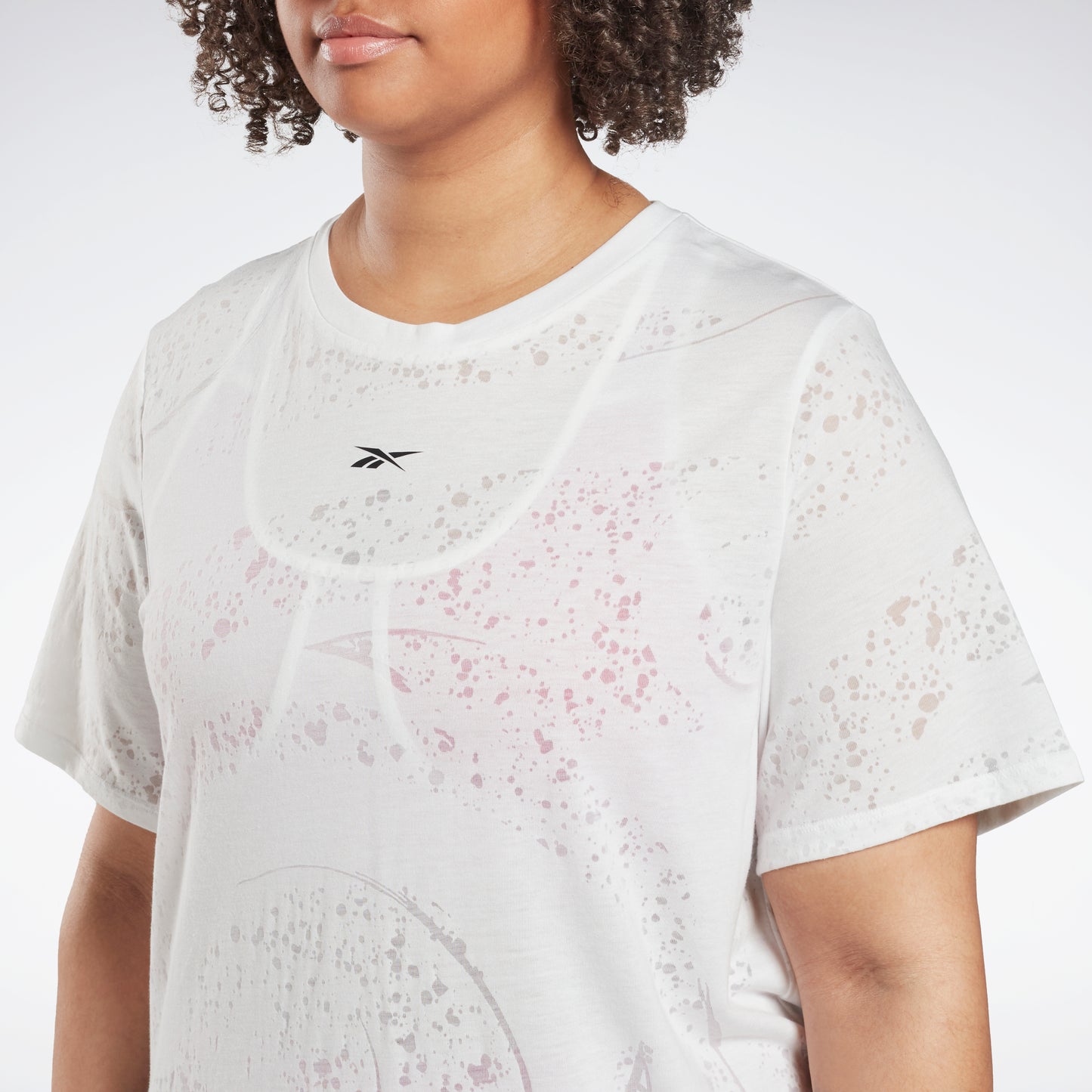 Reebok Apparel Women Burnout T-Shirt (Plus Size) White