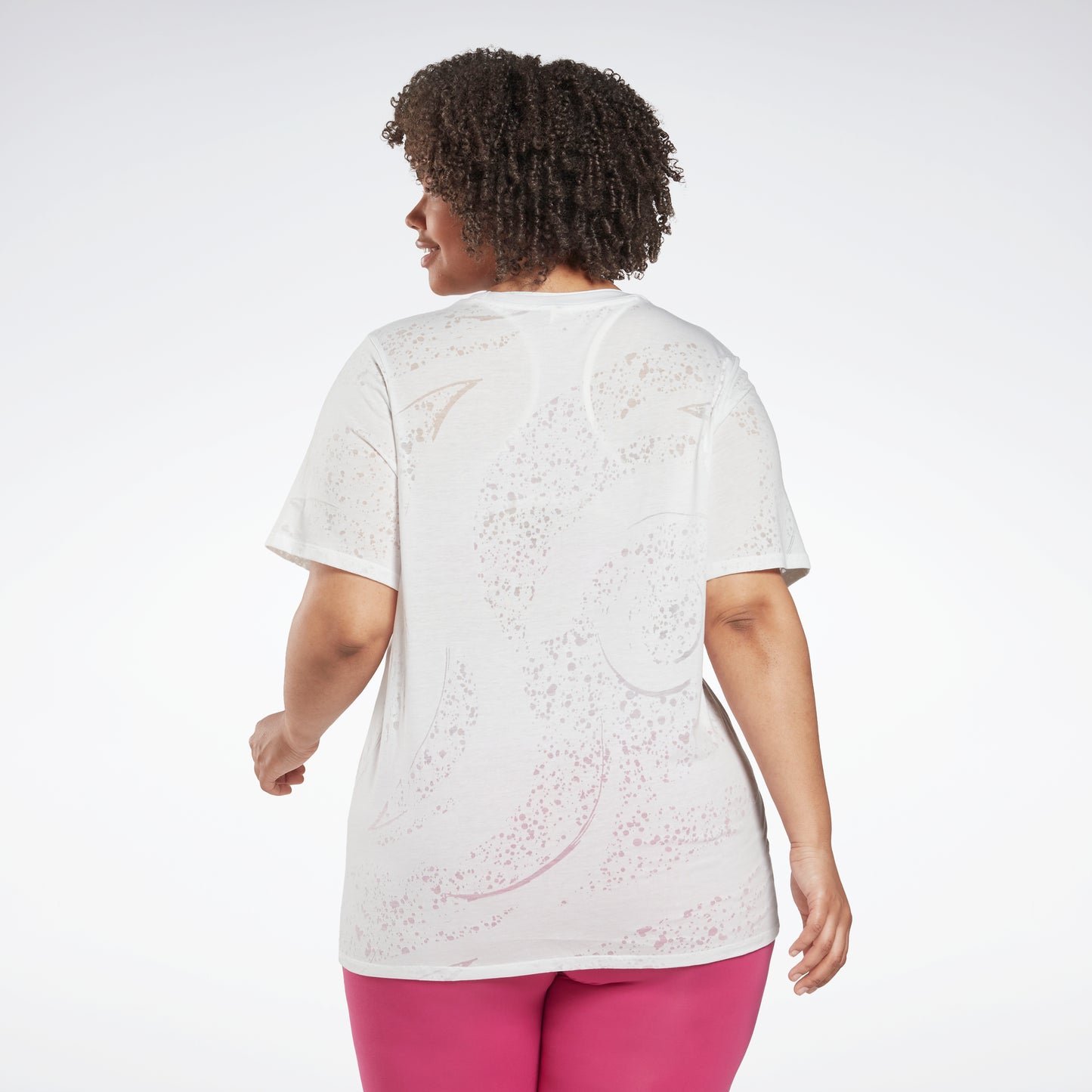 Reebok Apparel Women Burnout T-Shirt (Plus Size) White