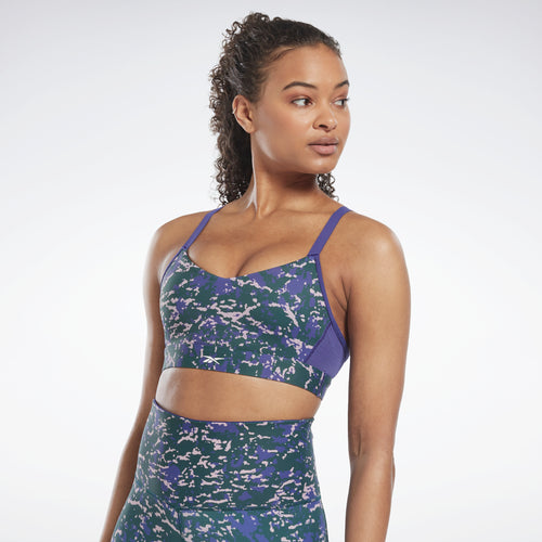 Women's reversable Nike sports bra black green floral work out athletic