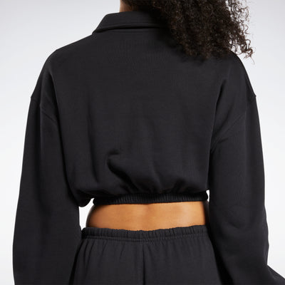 Reebok Apparel Women Classics French Terry Collared Sweatshirt Black