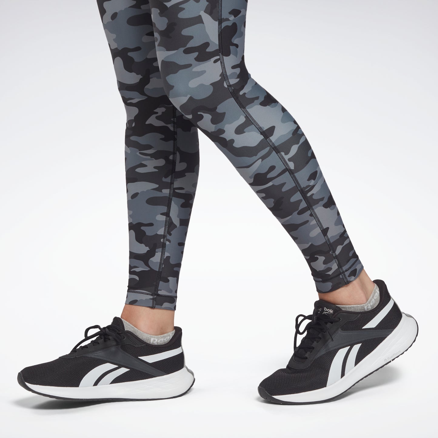 Workout Ready Camo Print Leggings in BLACK