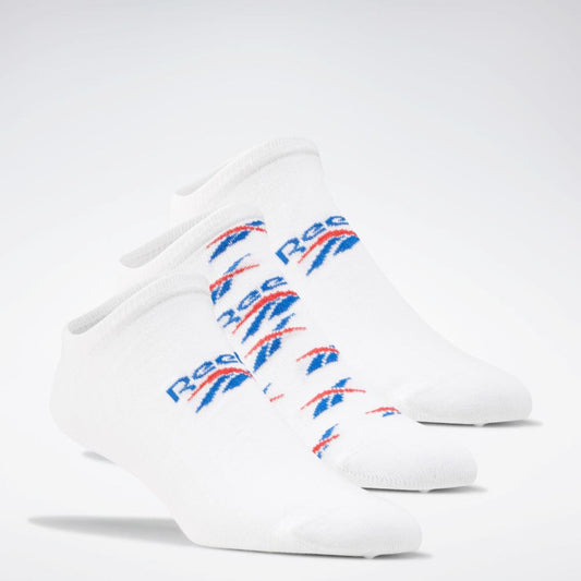 Reebok Apparel Men Classics Invisible Socks 3 Pairs WHITE/VECBLU/VECRED
