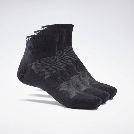 Reebok Apparel Men Active Foundation Ankle Socks 3 Pairs BLACK