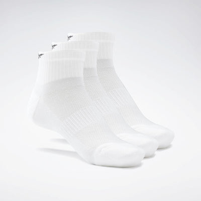 Reebok Apparel Men Active Foundation Ankle Socks 3 Pairs WHITE