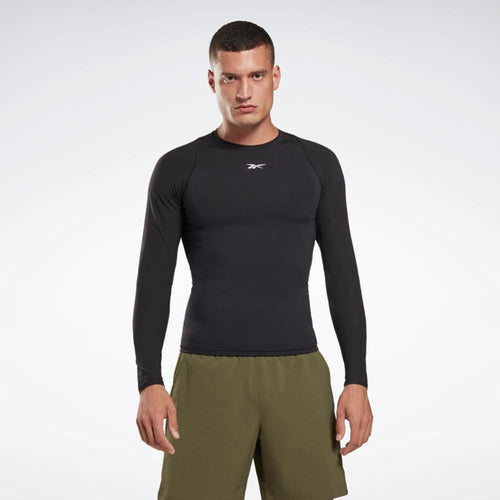 Reebok Apparel Men United By Fitness Compression Long Sleeve Shirt BLA