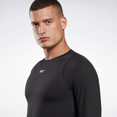 Reebok Apparel Men United By Fitness Compression Long Sleeve Shirt BLACK
