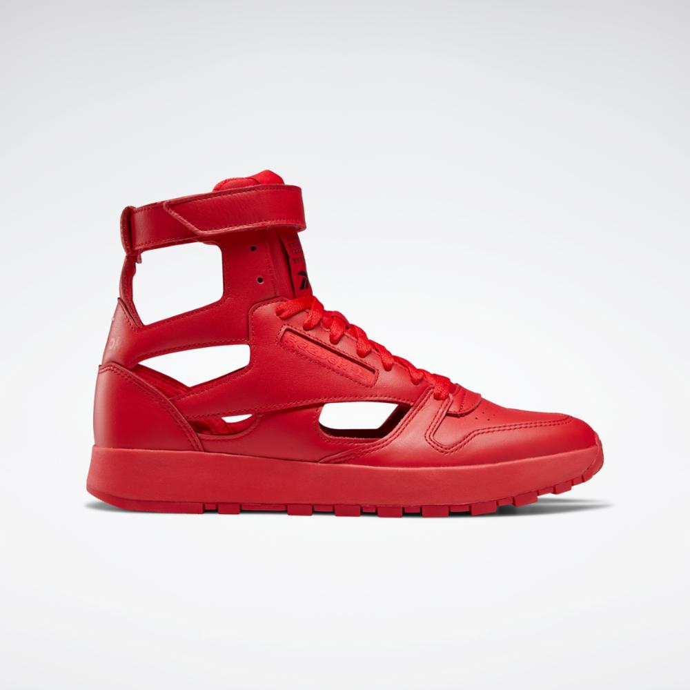 Red reebok high on sale tops