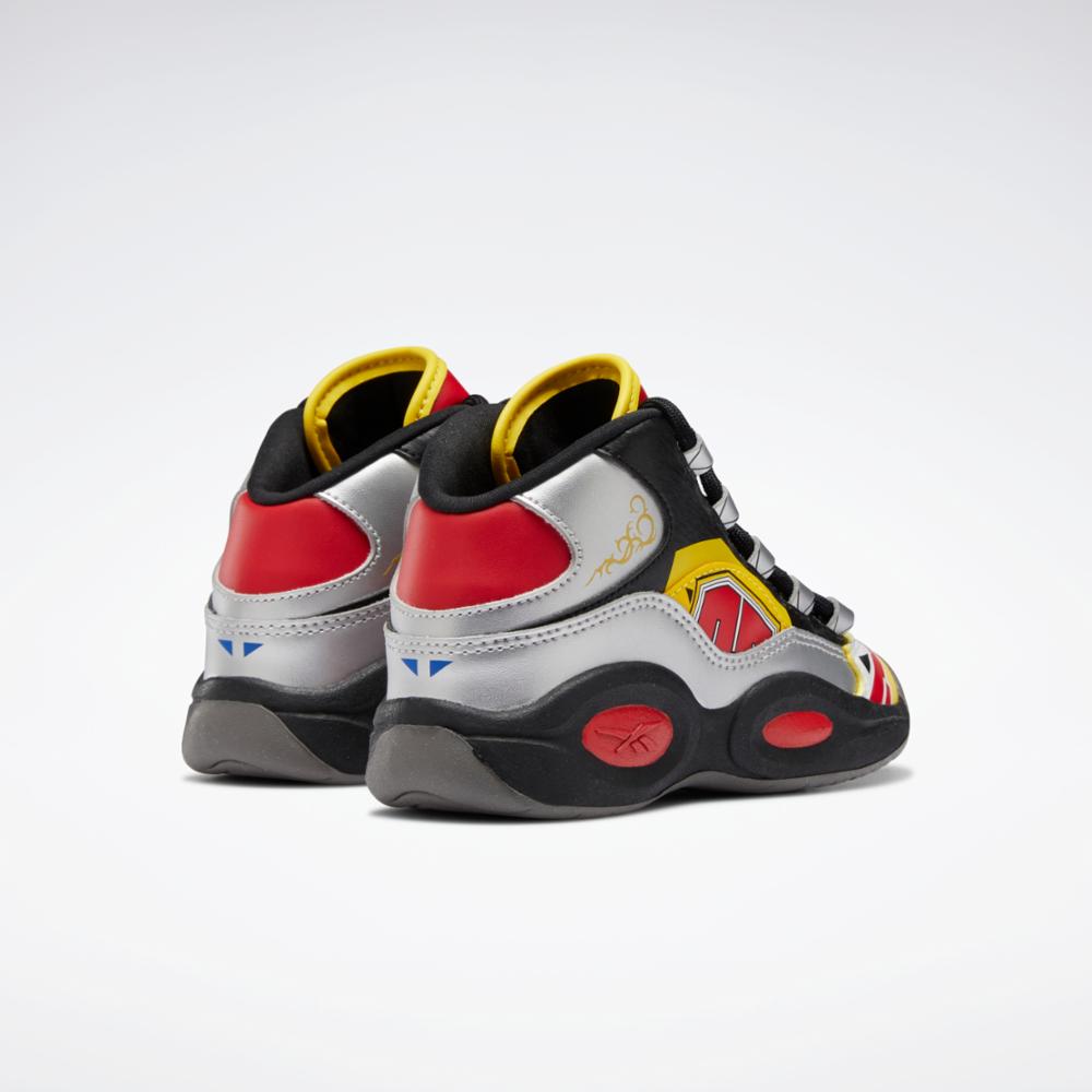 Reebok Footwear Kids QUESTION MID BLK/SILVER MET/VECTOR RED