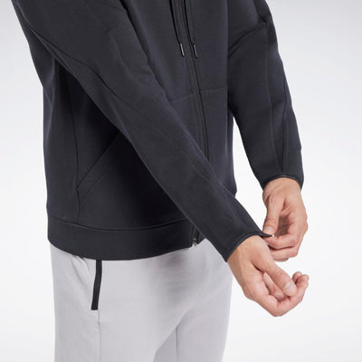 Reebok Apparel Men DreamBlend Zip-Up Hooded Jacket BLACK – Reebok