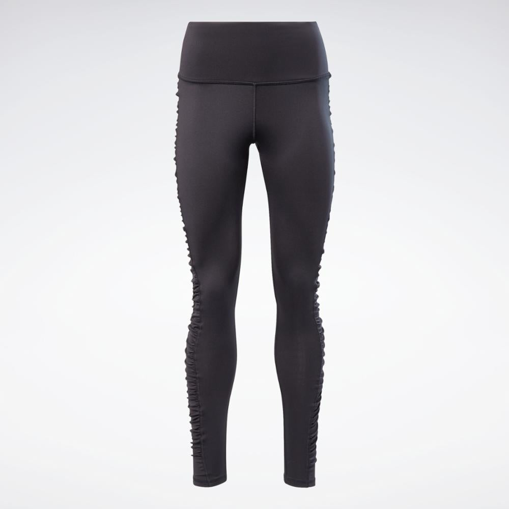 Waxed Black Ruched Legging