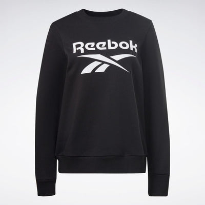Reebok Apparel Women Reebok Identity Big Logo Fleece Crew Sweatshirt BLACK