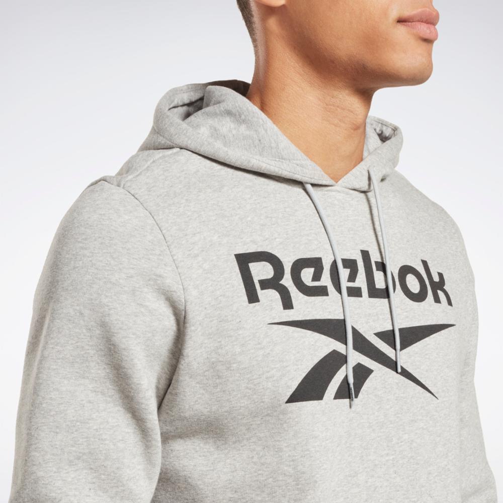 Reebok Apparel Men Reebok Identity Fleece Stacked Logo Pullover