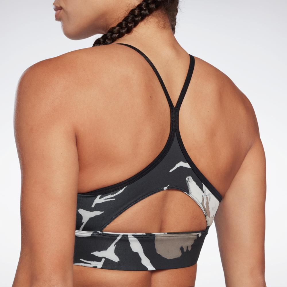 Reebok Apparel Women MYT Printed Bra BLACK