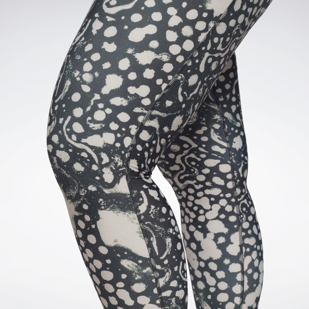 Reebok Apparel Women Lux 2.0 Speckle Modern Safari Leggings (Plus Size) NGHBLK