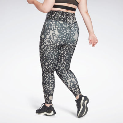 Reebok Apparel Women Lux 2.0 Speckle Modern Safari Leggings (Plus Size) NGHBLK