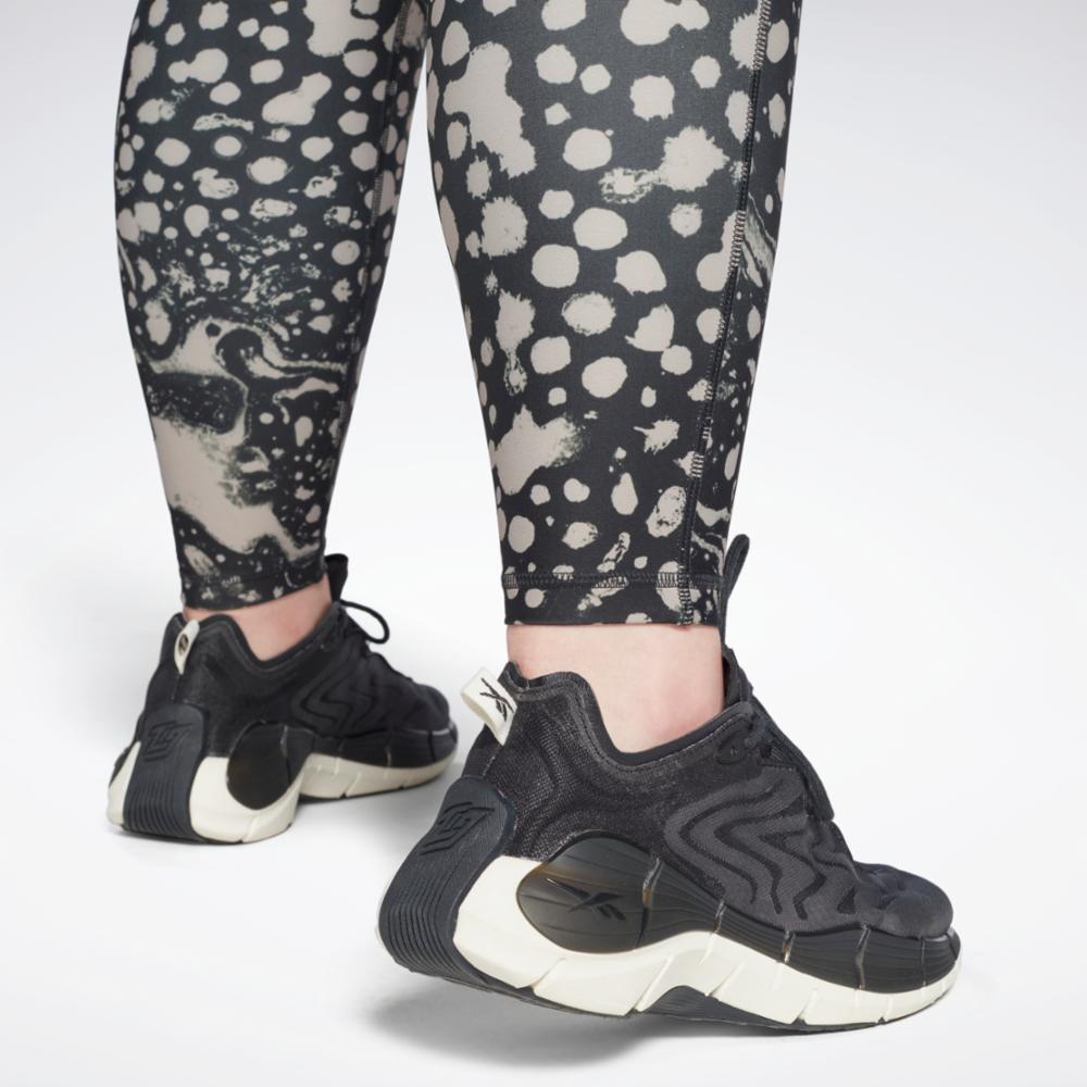 Reebok Apparel Women Lux 2.0 Speckle Modern Safari Leggings (Plus Size) NGHBLK