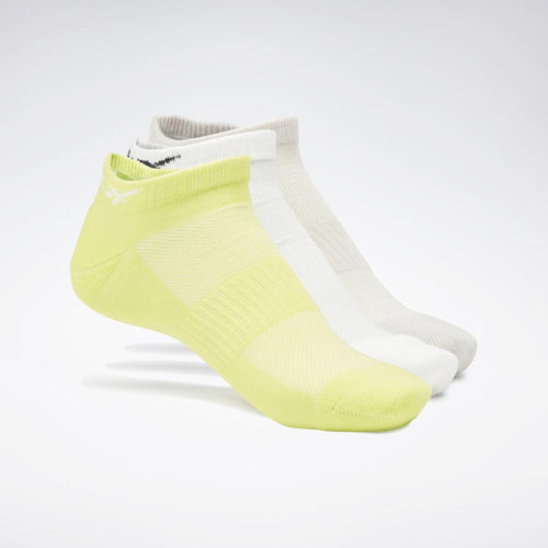 Reebok Apparel Men Active Foundation Low-Cut Socks 3 Pairs MOONST/WHITE/ACIYEL