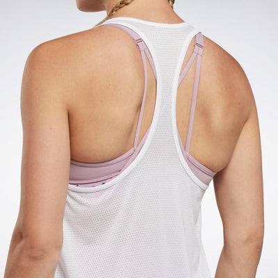 Raise The Barre Mesh Tank With Built In Sports Bra in White • Impressions  Online Boutique