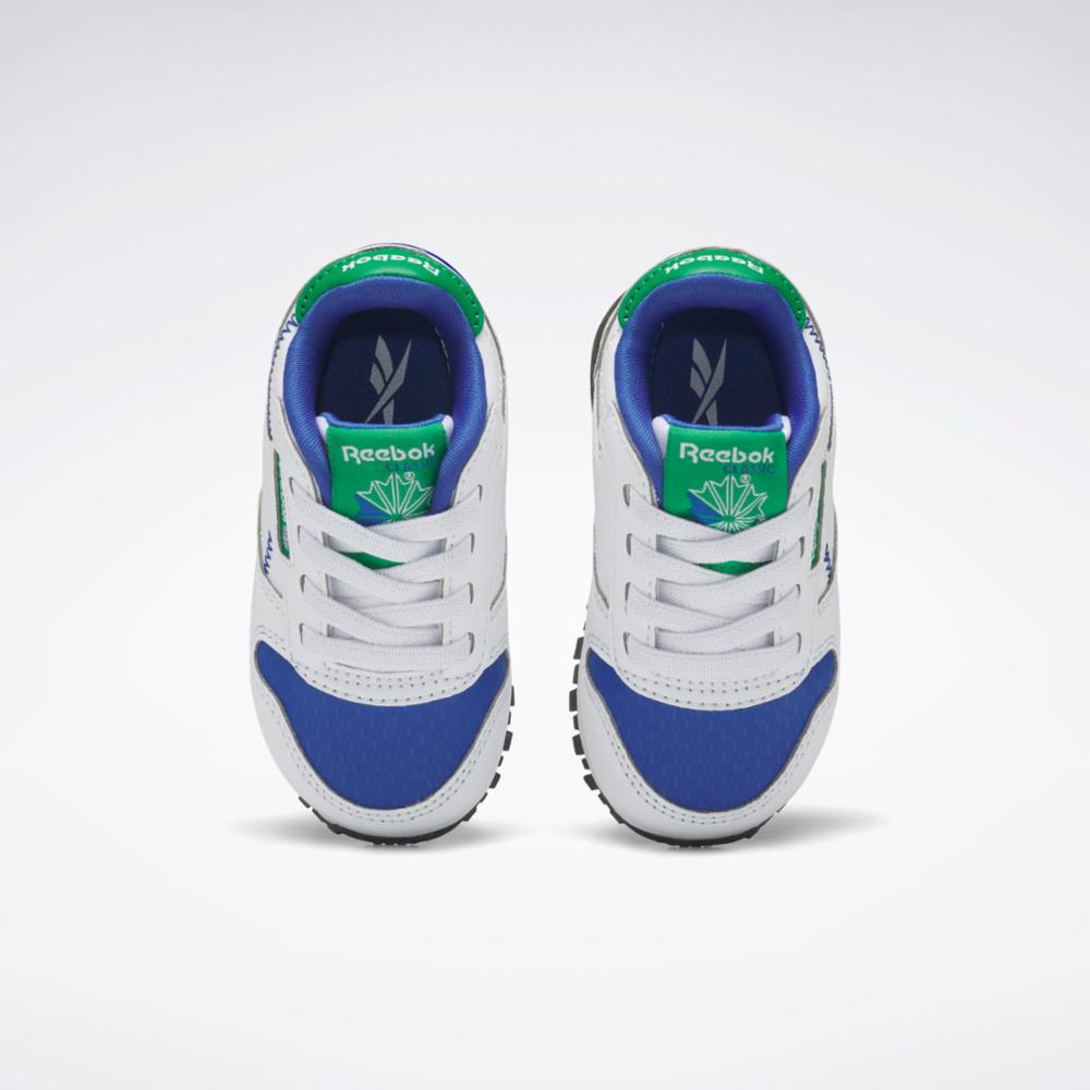 Reebok Footwear Kids Classic Leather Step 'n' Flash FTWWHT/FTWWHT/VECB ...