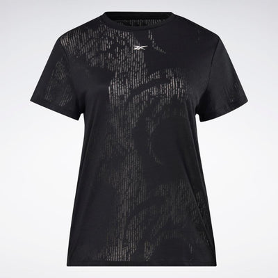 Reebok Apparel Women Burnout T-Shirt (Plus Size) BLACK