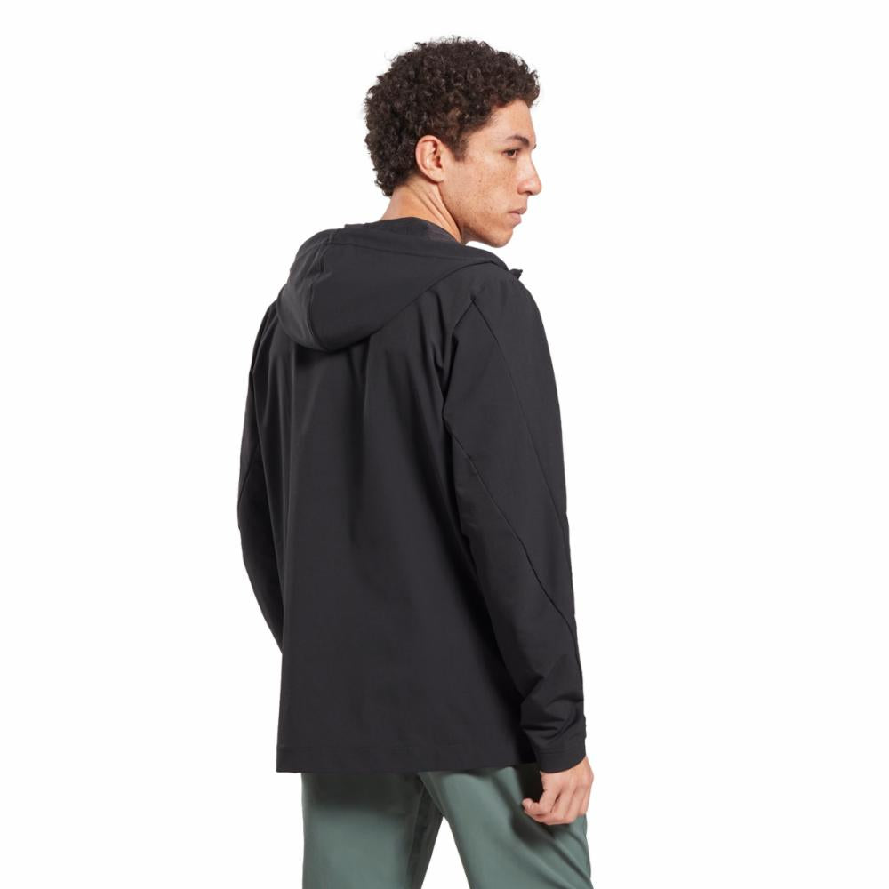 Reebok Apparel Men Performance Woven Zip-Up Jacket BLACK – Reebok