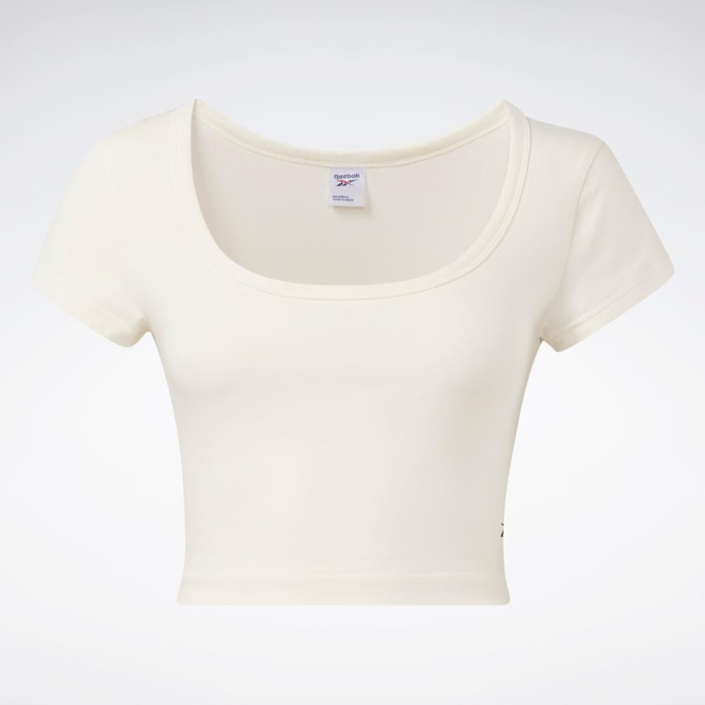 Reebok Apparel Women Reebok Classics Cropped Jersey T-Shirt CHALK