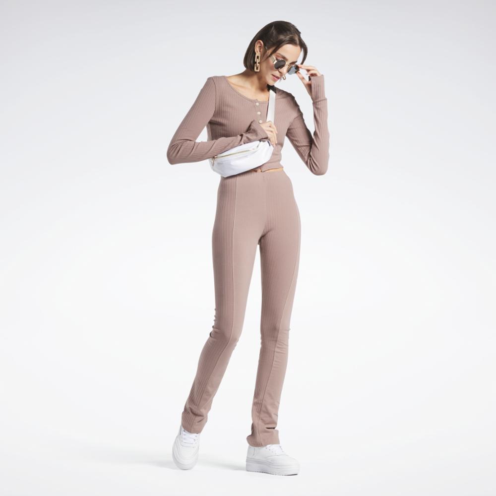 Reebok Apparel Women Reebok Classics High-Rise Leggings TAUPE