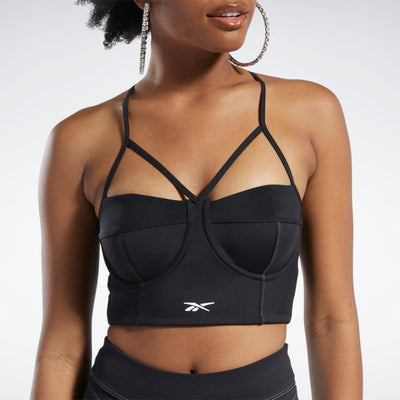 Reebok Apparel Women Cardi B Bralette BLACK/WHITE