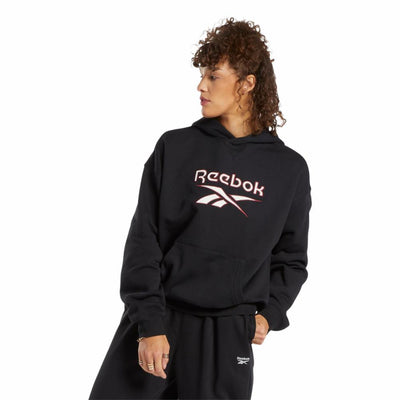 Reebok Apparel Women Archive Classics Big Logo Fleece Hoodie BLACK