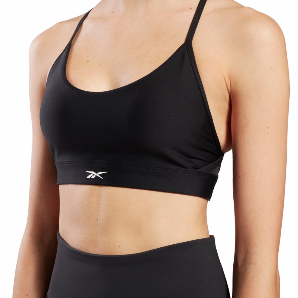 Sport Bra Reebox Reebok Apparel Women Reebok Lux Strappy Sports Bra BLACK – Reebok Canada
