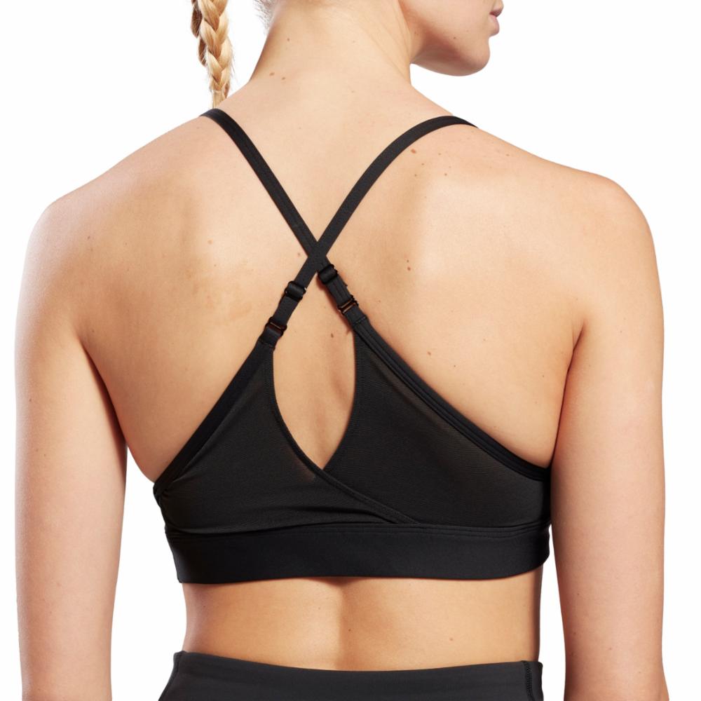 Reebok Apparel Women Reebok Lux Strappy Sports Bra BLACK