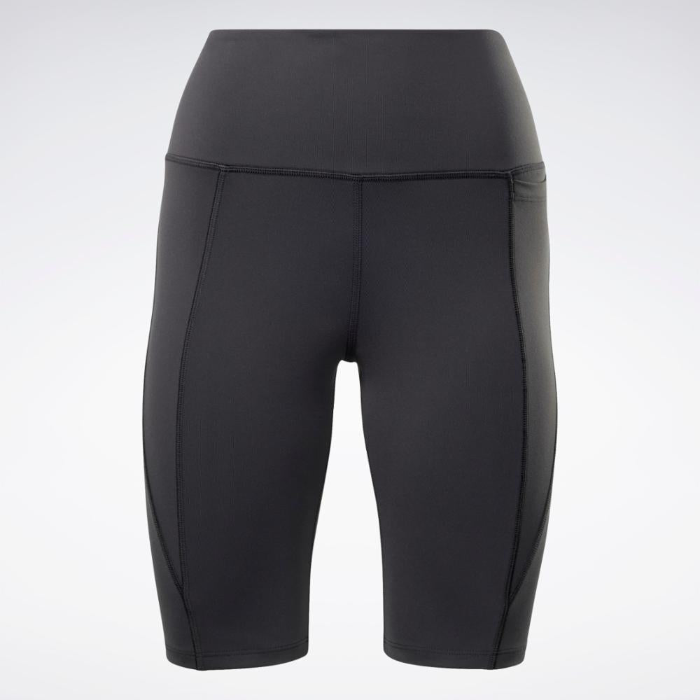 SkinLuxe High Waisted Cycling Shorts - Shadow Black